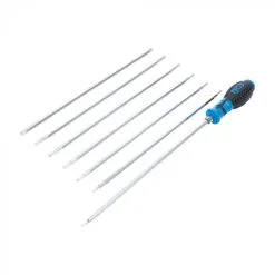 `BGS Skrutrekkersett Med Utskiftbare Blader - T-profil (for Torx) - T-profil (for Torx) Med Hull - 8 Stk.