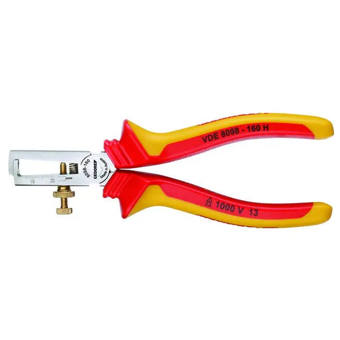 GEDORE VDE Ledning Stripper - Isolerte Tilfeller - Lengde 160 Mm - ø 0,8 Til 6 Mm² 3 GEDORE VDE Ledning Stripper - Isolerte Tilfeller - Lengde 160 Mm - ø 0,8 Til 6 Mm²