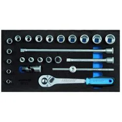 GEDORE Stikkontakt - Stasjon 3/8 "- I 1/3 Kontrollverktøysmodul - 24 Stk