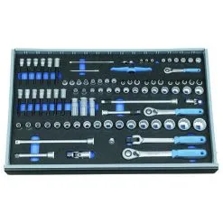 GEDORE Socketnøkkel Sett - Stasjon 1/4 "-3/8" -1/2 "- I Sjekk Verktøymodul - 91 Stk