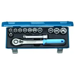 GEDORE Pipenøkkelsett - 1/2" - 13 Deler - 6-kant UD Profil - 10 Til 24 Mm
