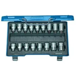 GEDORE Skruvmejselsats - Drive 1/2 "- 17 Deler - Indre Og Ytre TORX® Skruer