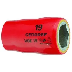 GEDORE VDE Stikkontakt - Isolert Opptil 1000 V - 1/2 "stasjon - SW 19 Mm