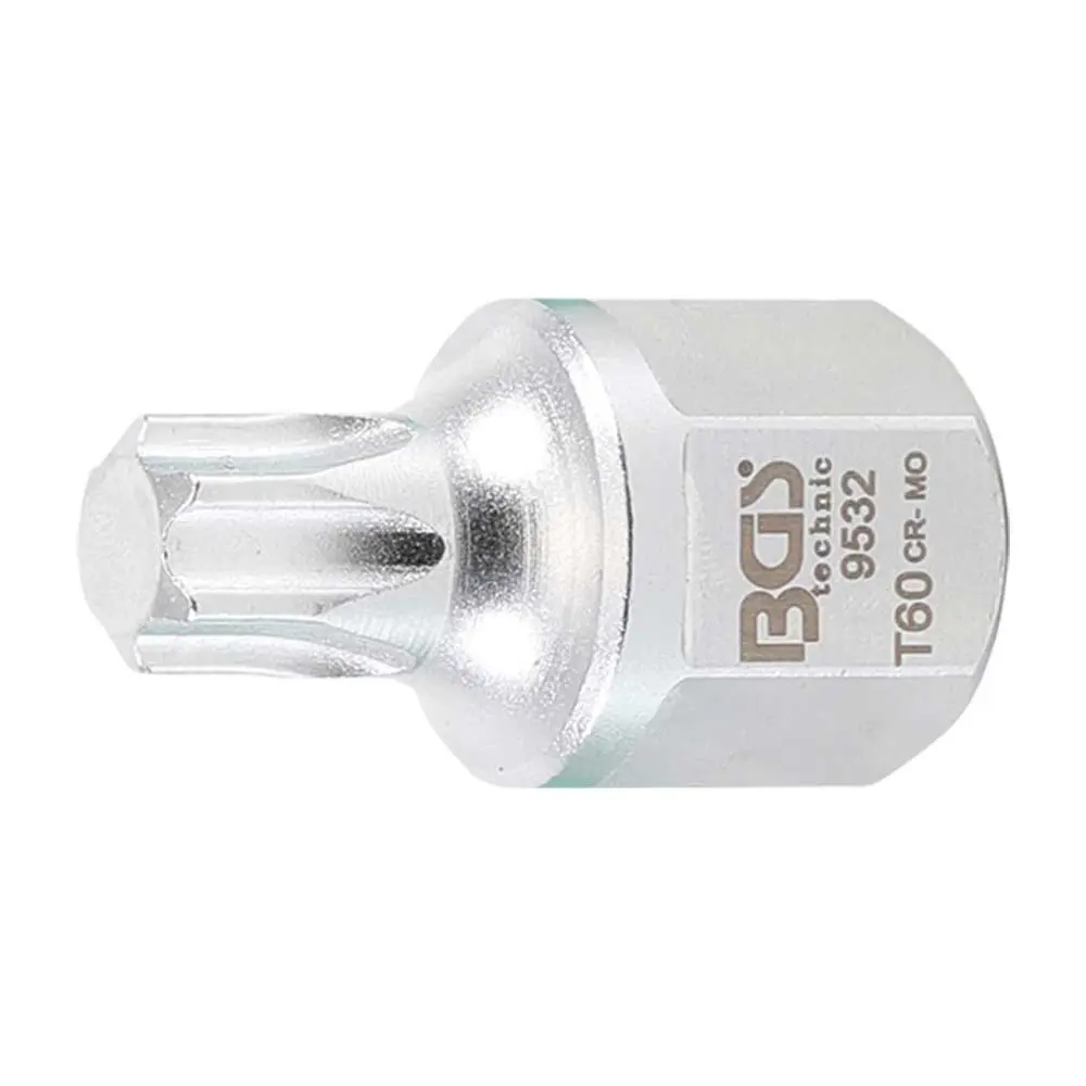 `BGS Kileribberemssok - Drev Innvendig Firkant 12,5 Mm (1/2") - Utvendig Sekskant SW 22 Mm - T-profil (for Torx) T60 3 `BGS Kileribberemssok - Drev Innvendig Firkant 12,5 Mm (1/2") - Utvendig Sekskant SW 22 Mm - T-profil (for Torx) T60