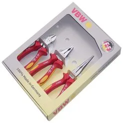 VBW Verktøysett, VDE, Krom Flerkomponent Håndtak - Lengde 160 Til 200 Mm - Tre Deler