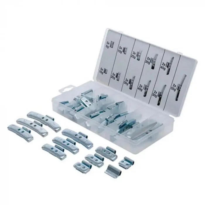 `BGS Balansevektsortiment - 36 Deler - Galvanisert Stål - For Stålfelger - 5 Til 55 G 3 `BGS Balansevektsortiment - 36 Deler - Galvanisert Stål - For Stålfelger - 5 Til 55 G