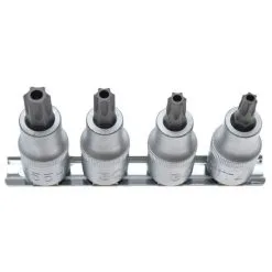 `BGS Torxbitsset - T-profil Med Hull - Størrelser T40, T45, T50 Og T55 - 4 Stk.