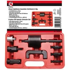 `BGS Diesel Sprøyte Extractor Set - Med Slide Hammer 1,7 Kg - Lengde 350 Mm - 8 Stk.